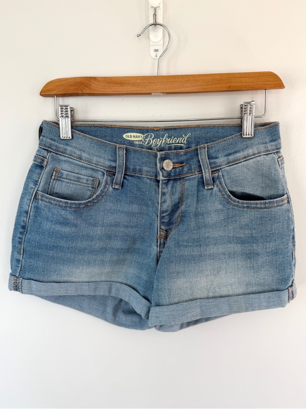 Old Navy Light Blue Rolled-Hem Boyfriend Denim Shorts